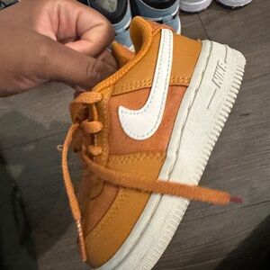 Nike Kids Orange and White Sneakers